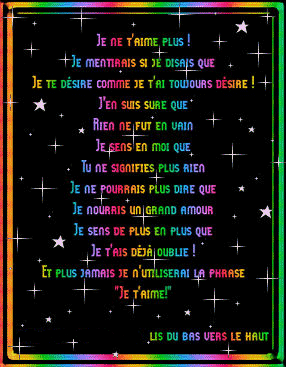 Je ne t'aime plus ...